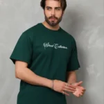 Erkek Baskılı T-Shirt Kısa Kol Bisiklet Yaka Regular Fit Rahat Kalıp Günlük Tişört - Çağla Yeşili