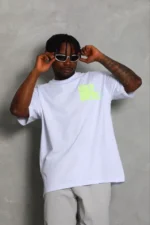 Erkek Baskılı T-Shirt Kısa Kol Bisiklet Yaka Regular Fit Rahat Kalıp Günlük Tişört - Beyaz - Görsel 3