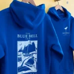 Erkek Kapüşonlu Double Oversize Üç İplik Pamuklu Deniz Yelken Baskılı Kanguru - Saks Mavisi