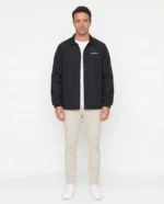 Erkek Yağmur İtici İç Astarlı Çıtçıtlı İç Cepli Dış Cepli Mevsimlik Ceket - Siyah - Görsel 3