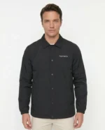 Erkek Yağmur İtici İç Astarlı Çıtçıtlı İç Cepli Dış Cepli Mevsimlik Ceket - Siyah - Görsel 4