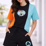 Nakışlı Tişört Şort İkili Takım Oversize Yazlık Kombin - Çok Renkli