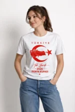 TÜRKİYE Ay Yıldız 2026 Dünya Kupasi Taraftar Forma T-Shirt - Beyaz - Görsel 2