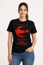 TÜRKİYE Ay Yıldız 2026 Dünya Kupasi Taraftar Forma T-Shirt - Siyah - Görsel 2