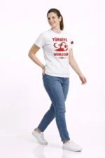 Türkiye World Cup 2026 Baskılı Tişört Futbol Temalı Forma T-Shirt - Beyaz - Görsel 2