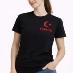 TÜRKİYE Ay Yıldız Baskılı Taraftar Forma T-Shirt - Siyah