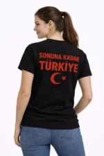 TÜRKİYE Ay Yıldız Baskılı Taraftar Forma T-Shirt - Siyah - Görsel 2