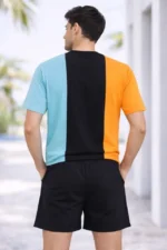 Erkek Nakışlı Tişört Şort İkili Takım Oversize Yazlık Kombin - Çok Renkli - Görsel 2