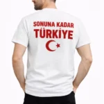 Erkek TÜRKİYE Ay Yıldız Baskılı Taraftar Forma T-Shirt - Beyaz