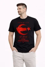 Erkek TÜRKİYE Ay Yıldız Baskılı Taraftar Forma T-Shirt - Siyah - Görsel 3