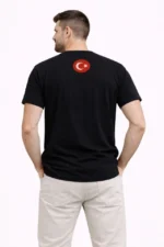Erkek TÜRKİYE Baskılı Tişört Ay Yıldız 2026 Dünya Kupası Taraftar Forma T-Shirt - Siyah - Görsel 2