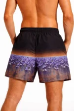 Erkek Deniz Şortu Fermuarlı Cepli File Astarlı Hızlı Kuruyan Premium - Siyah - Görsel 2