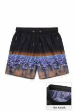 Erkek Deniz Şortu Fermuarlı Cepli File Astarlı Hızlı Kuruyan Premium - Siyah - Görsel 3