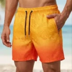 Erkek Deniz Şortu Fermuarlı Cepli File Astarlı Hızlı Kuruyan Premium - Çok Renkli