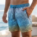 Erkek Deniz Şortu Fermuarlı Cepli File Astarlı Hızlı Kuruyan Premium - Çok Renkli