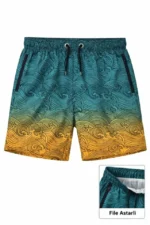 Erkek Deniz Şortu Fermuarlı Cepli File Astarlı Hızlı Kuruyan Premium - Çok Renkli - Görsel 2