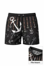 Erkek Deniz Şortu Fermuarlı Cepli File Astarlı Hızlı Kuruyan Premium - Siyah - Görsel 3