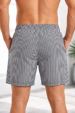 Erkek Deniz Şortu Fermuarlı Cepli File Astarlı Hızlı Kuruyan Premium - Siyah - Görsel 2