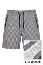 Erkek Deniz Şortu Fermuarlı Cepli File Astarlı Hızlı Kuruyan Premium - Siyah - Görsel 3