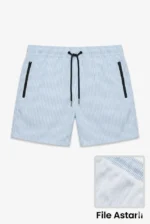 Erkek Deniz Şortu Fermuarlı Cepli File Astarlı Hızlı Kuruyan Premium - Bebek Mavisi - Görsel 3