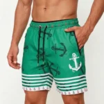 Erkek Deniz Şortu Fermuarlı Cepli File Astarlı Hızlı Kuruyan Premium - Su Yeşili