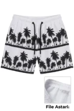 Erkek Deniz Şortu Fermuarlı Cepli File Astarlı Hızlı Kuruyan Premium - Beyaz - Görsel 2