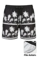 Erkek Deniz Şortu Fermuarlı Cepli File Astarlı Hızlı Kuruyan Premium - Siyah - Görsel 2