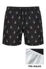 Erkek Deniz Şortu Fermuarlı Cepli File Astarlı Hızlı Kuruyan Premium - Siyah - Görsel 2