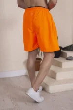 Erkek Deniz Şortu Fermuarlı Cepli File Astarlı - Turuncu - Görsel 3