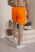 Erkek Deniz Şortu Fermuarlı Cepli File Astarlı - Turuncu - Görsel 4