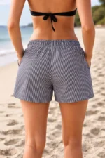 Deniz Şortu Fermuarlı Cepli File Astarlı Hızlı Kuruyan Premium - Siyah - Görsel 3