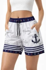 Deniz Şortu Fermuarlı Cepli File Astarlı Hızlı Kuruyan Premium - Beyaz - Görsel 3