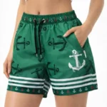 Deniz Şortu Fermuarlı Cepli File Astarlı Hızlı Kuruyan Premium - Yeşil