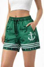 Deniz Şortu Fermuarlı Cepli File Astarlı Hızlı Kuruyan Premium - Yeşil