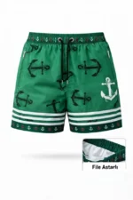 Deniz Şortu Fermuarlı Cepli File Astarlı Hızlı Kuruyan Premium - Yeşil - Görsel 2