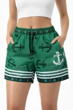 Deniz Şortu Fermuarlı Cepli File Astarlı Hızlı Kuruyan Premium - Yeşil - Görsel 3