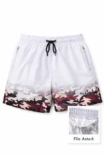 Deniz Şortu Fermuarlı Cepli File Astarlı Hızlı Kuruyan Premium - Beyaz - Görsel 2