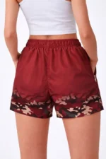 Deniz Şortu Fermuarlı Cepli File Astarlı Hızlı Kuruyan Premium - Bordo - Görsel 3