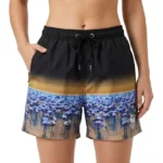 Deniz Şortu Fermuarlı Cepli File Astarlı Hızlı Kuruyan Premium - Siyah