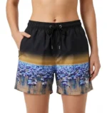 Deniz Şortu Fermuarlı Cepli File Astarlı Hızlı Kuruyan Premium - Siyah