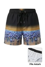 Deniz Şortu Fermuarlı Cepli File Astarlı Hızlı Kuruyan Premium - Siyah - Görsel 2