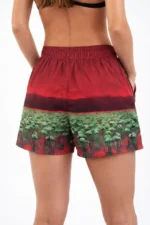 Deniz Şortu Fermuarlı Cepli File Astarlı Hızlı Kuruyan Premium - Kırmızı - Görsel 2