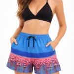 Deniz Şortu Fermuarlı Cepli File Astarlı Hızlı Kuruyan Premium - Mavi