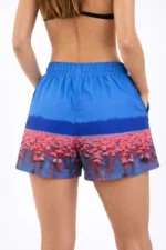 Deniz Şortu Fermuarlı Cepli File Astarlı Hızlı Kuruyan Premium - Mavi - Görsel 3