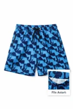 Deniz Şortu Fermuarlı Cepli File Astarlı Hızlı Kuruyan Premium - Mavi - Görsel 2