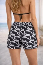 Deniz Şortu Fermuarlı Cepli File Astarlı Hızlı Kuruyan Premium - Siyah - Görsel 3