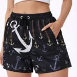 Deniz Şortu Fermuarlı Cepli File Astarlı Hızlı Kuruyan Premium - Siyah