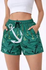Deniz Şortu Fermuarlı Cepli File Astarlı Hızlı Kuruyan Premium - Su Yeşili