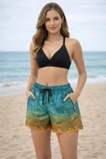 Deniz Şortu Fermuarlı Cepli File Astarlı Hızlı Kuruyan Premium - Çok Renkli