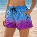 Deniz Şortu Fermuarlı Cepli File Astarlı Hızlı Kuruyan Premium - Çok Renkli